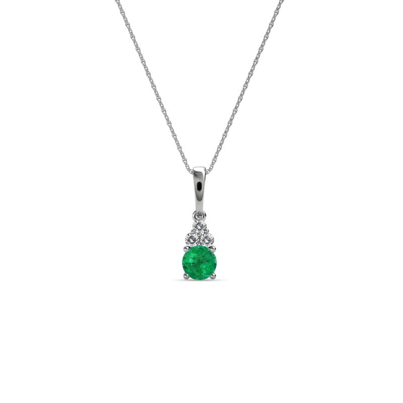 Ofra Round Emerald and Diamond Pendant 