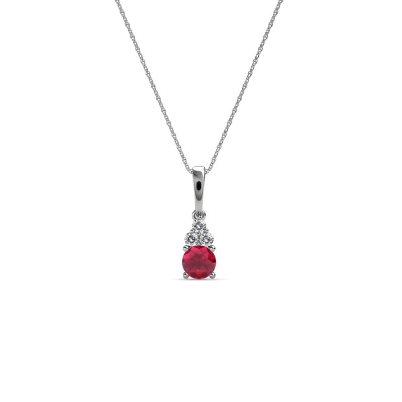 Ofra Round Ruby and Diamond Pendant 