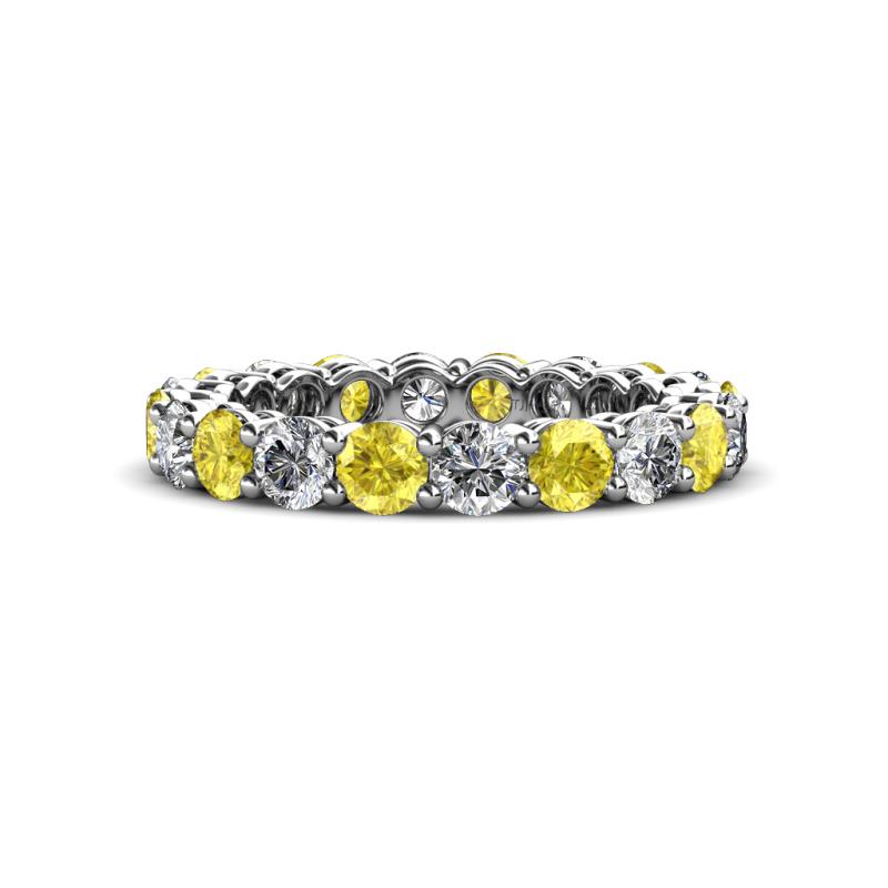 Tiffany 3.40 mm Yellow Sapphire and Diamond Eternity Band 