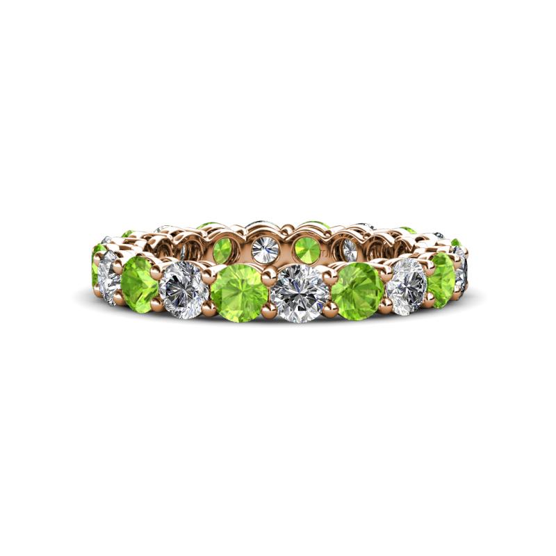 Tiffany 3.40 mm Peridot and Diamond Eternity Band 