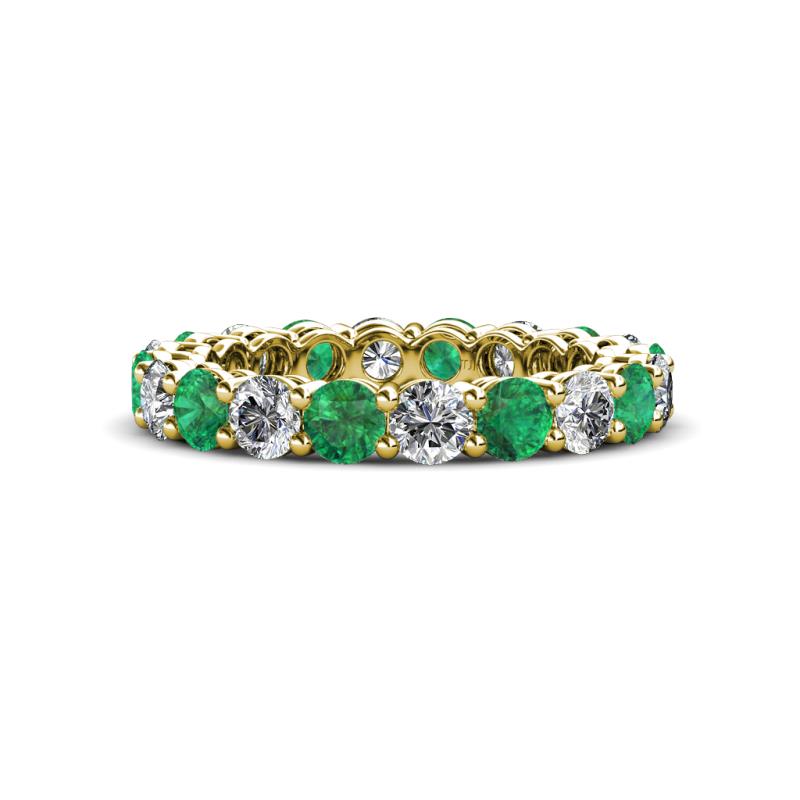 Tiffany 3.40 mm Emerald and Diamond Eternity Band 