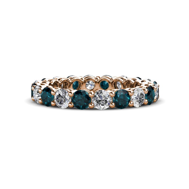 Tiffany 3.40 mm London Blue Topaz and Diamond Eternity Band 