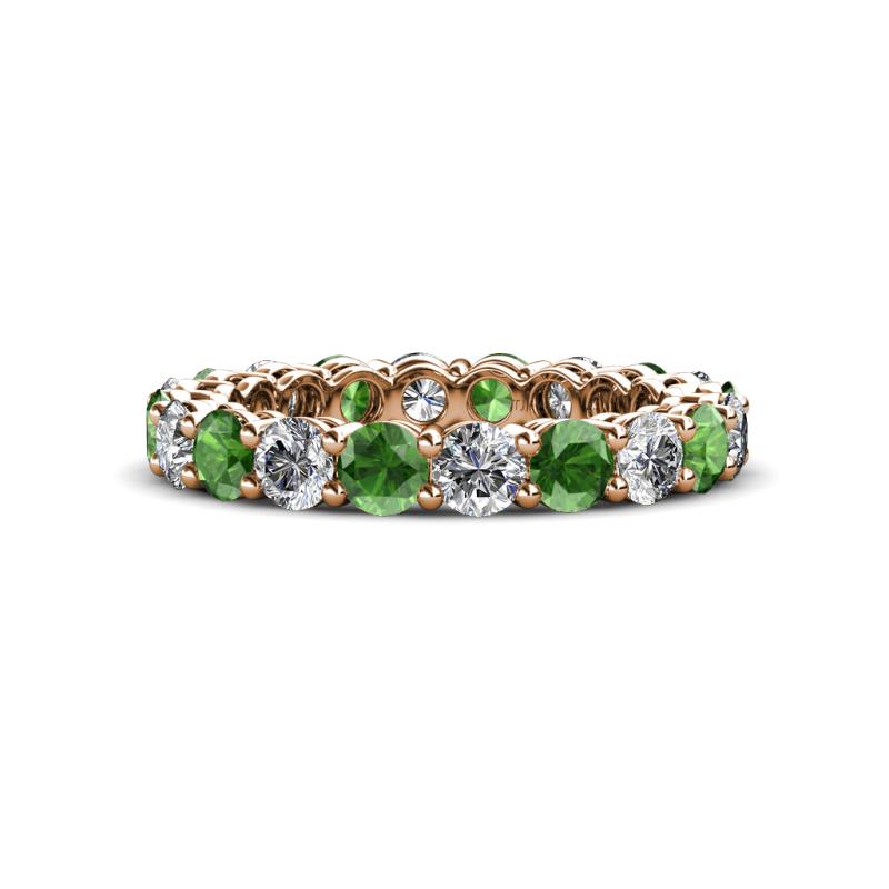 Tiffany 3.40 mm Green Garnet and Diamond Eternity Band 