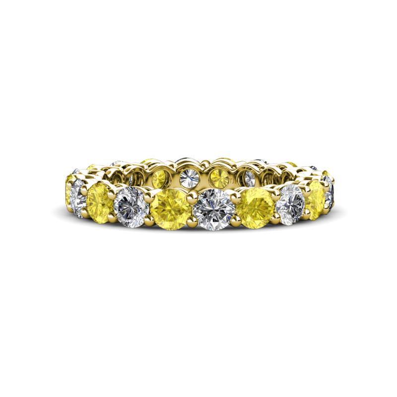 Tiffany 3.40 mm Diamond and Yellow Sapphire Eternity Band 
