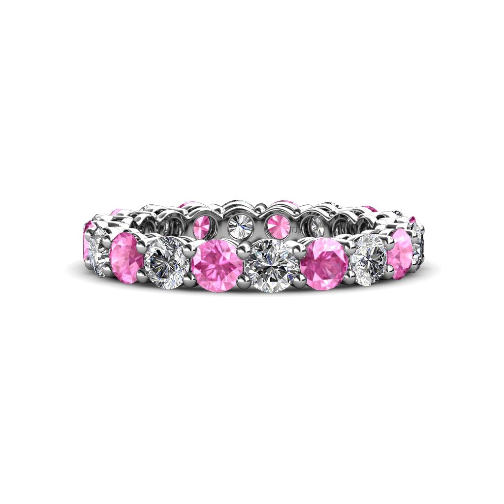 Tiffany 3.40 mm Pink Sapphire and Diamond Eternity Band 