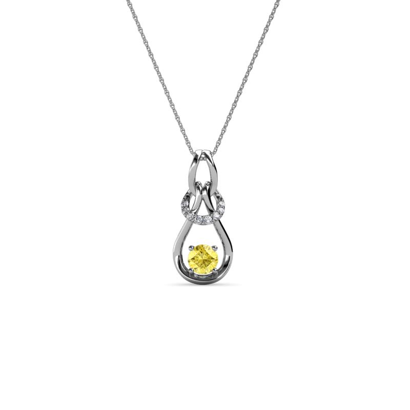 Neoma Yellow Sapphire and Diamond Love Knot Slider Pendant 