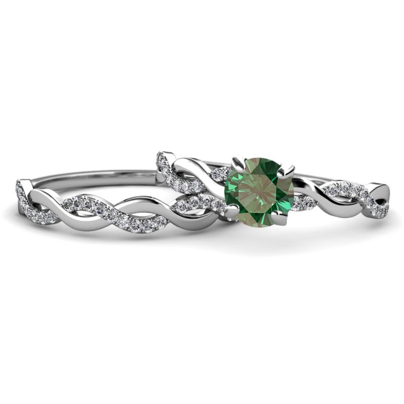 Mayra Desire Diamond and Lab Created Alexandrite Infinity Bridal Set Ring 