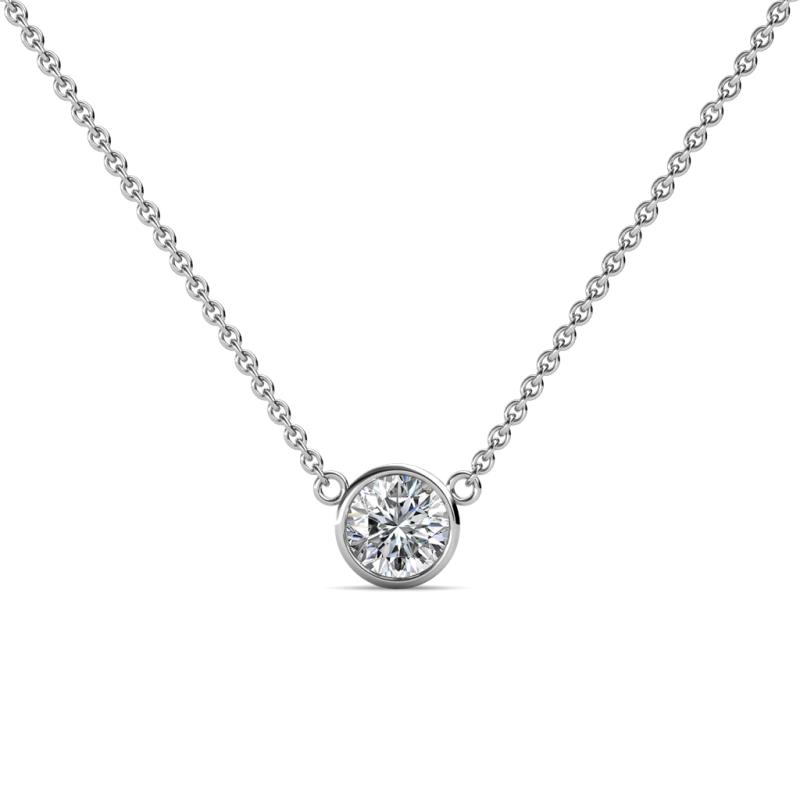 Merilyn 5.00 mm Round Diamond Bezel Set Solitaire Pendant 