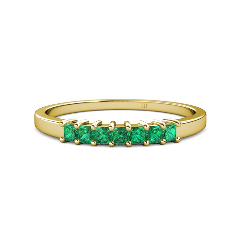 Evia 0.63 ctw Emerald (2.50 mm) Seven Stone Wedding Band 