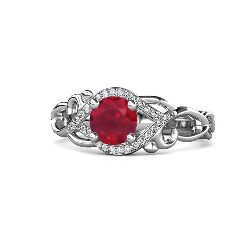Fineena Signature Ruby and Diamond Engagement Ring 