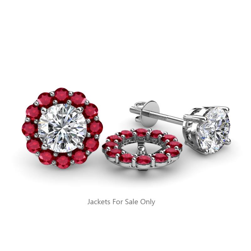 Serena 0.76 ctw (2.00 mm) Round Ruby Jackets Earrings 