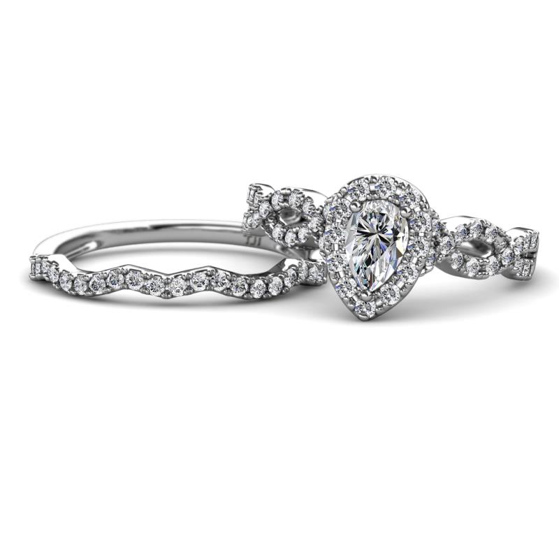 Susan Prima Diamond Halo Bridal Set Ring 