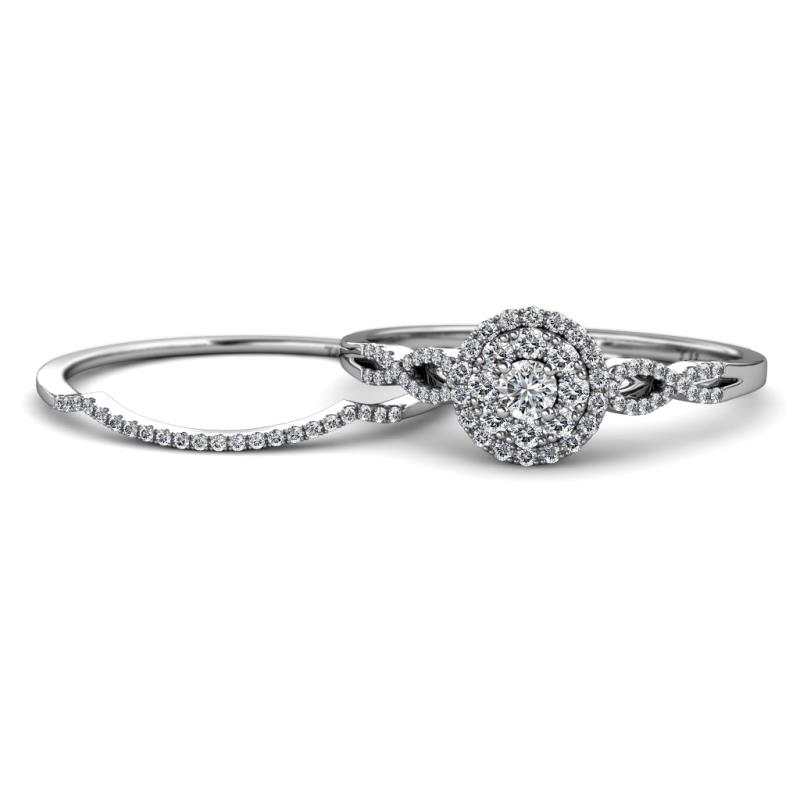 Iliana Prima Diamond Halo Bridal Set Ring 