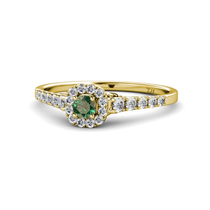 Florence Prima Diamond and Lab Created Alexandrite Halo Engagement Ring 