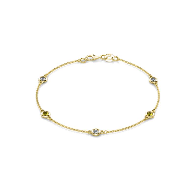 Aizza (5 Stn/3.4mm) Petite Yellow and White Diamond on Cable Bracelet 
