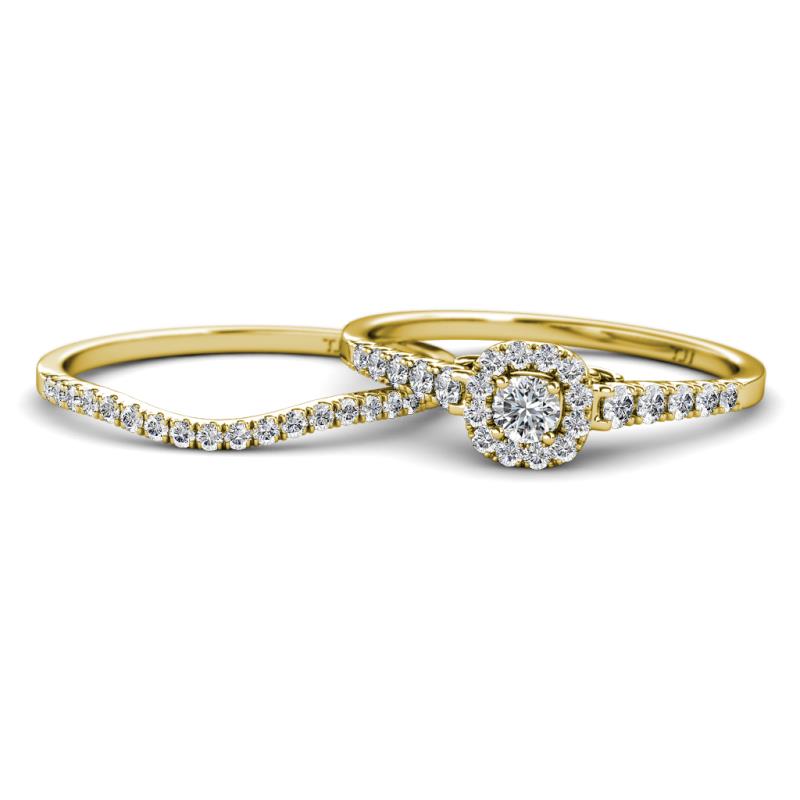 Florence Prima Diamond Halo Bridal Set Ring 