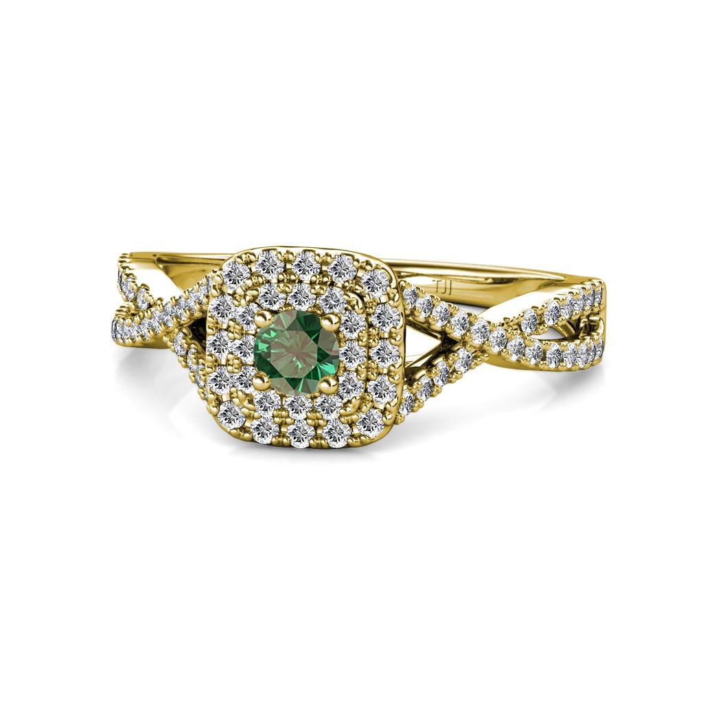 Maisie Prima Diamond and Lab Created Alexandrite Halo Engagement Ring 