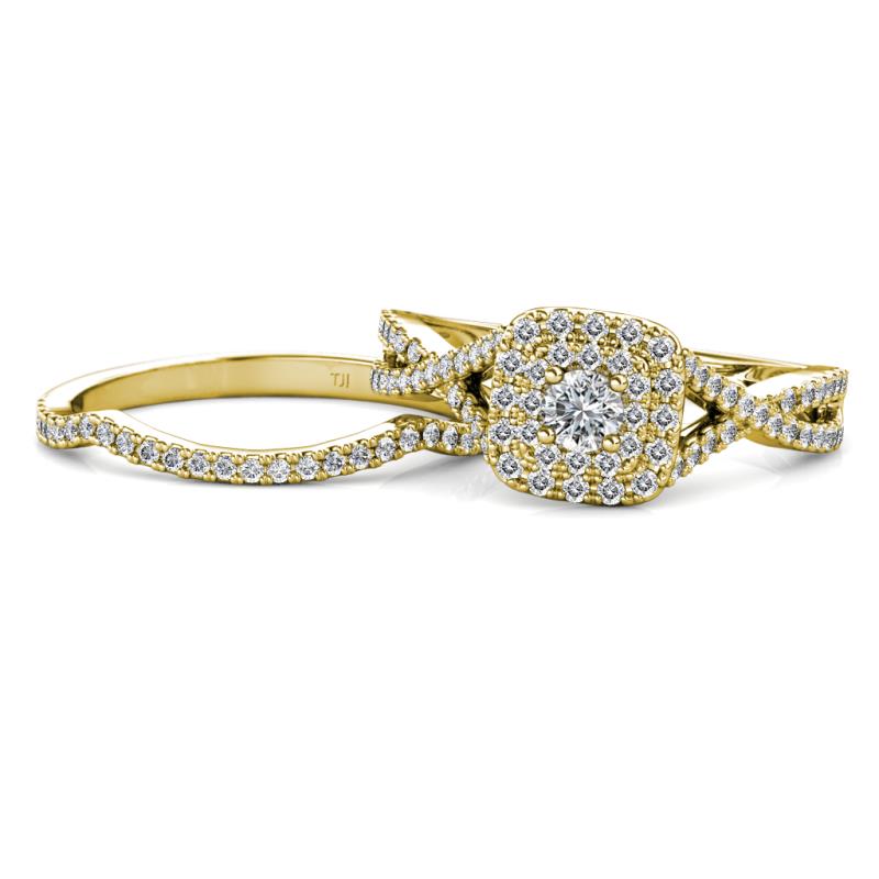 Maisie Prima Diamond Halo Bridal Set Ring 