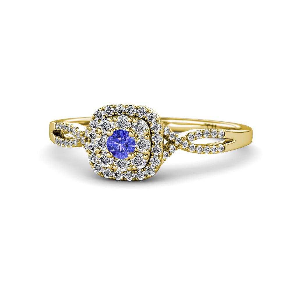 Yesenia Prima Tanzanite and Diamond Halo Engagement Ring 