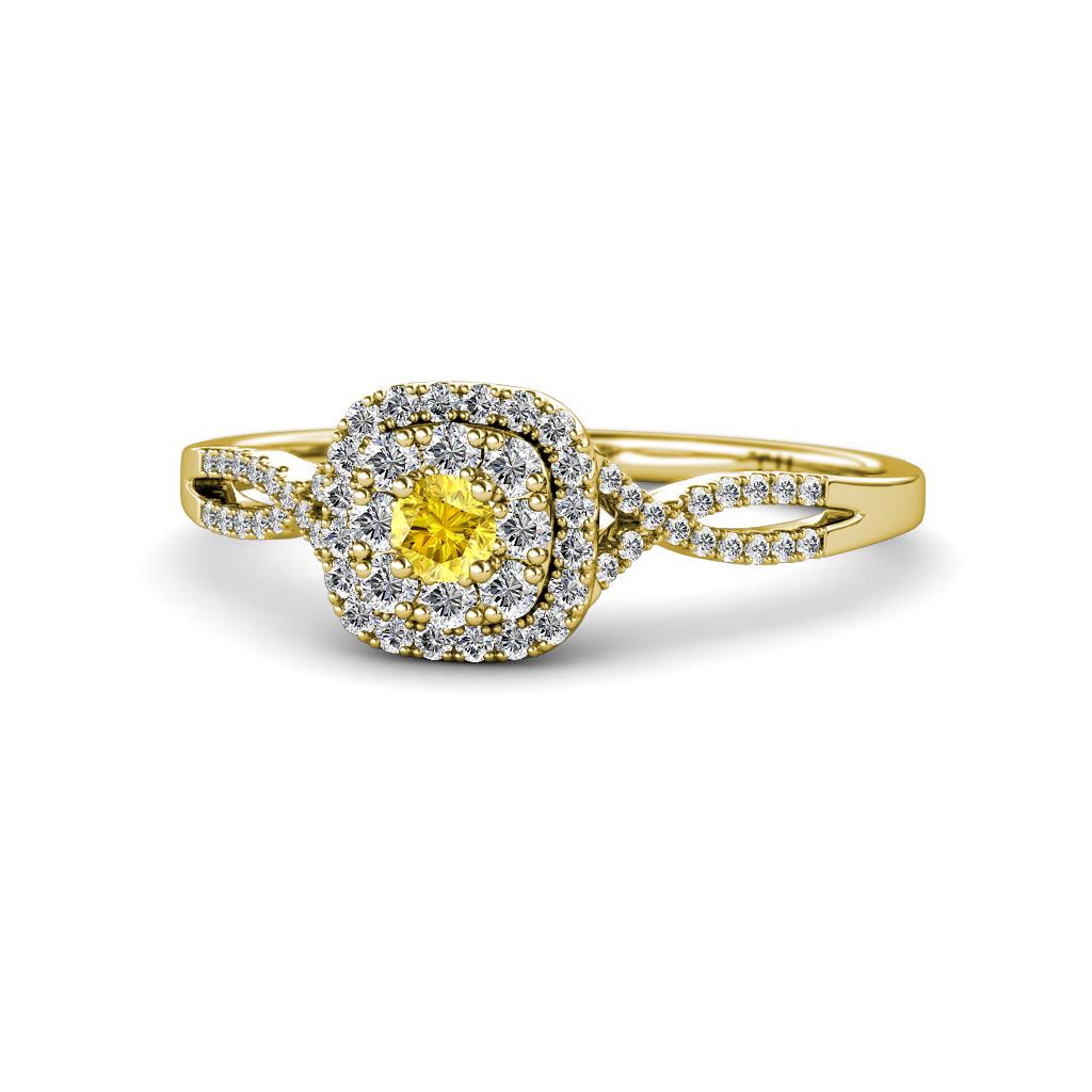 Yesenia Prima Yellow Sapphire and Diamond Halo Engagement Ring 