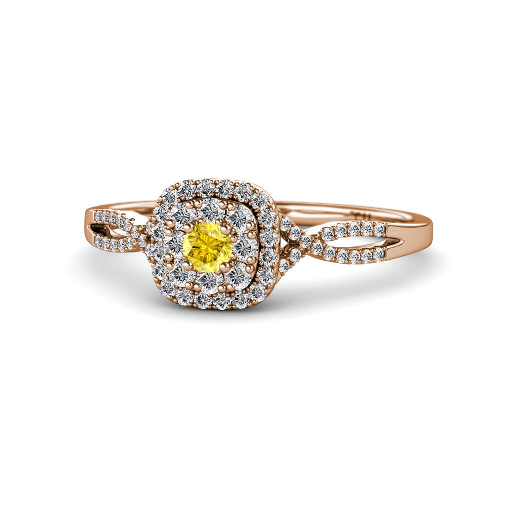 Yesenia Prima Yellow Sapphire and Diamond Halo Engagement Ring 