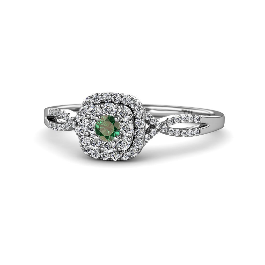 Yesenia Prima Diamond and Lab Created Alexandrite Halo Engagement Ring 