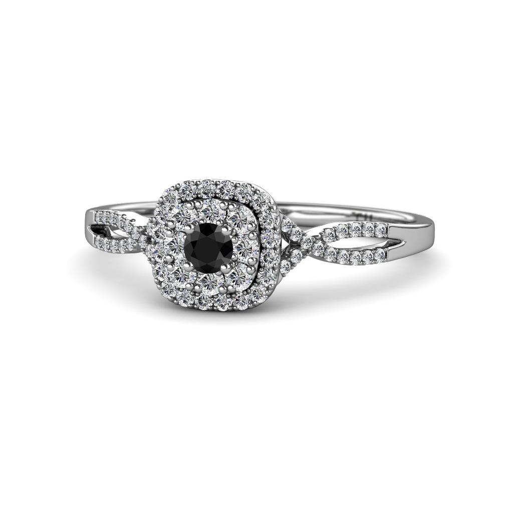 Yesenia Prima Black and White Diamond Halo Engagement Ring 