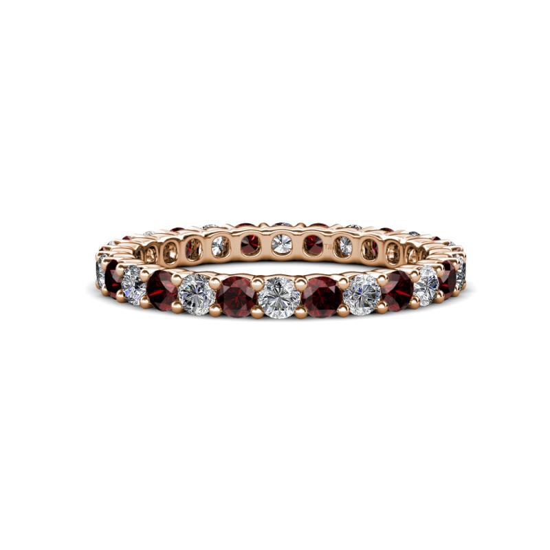 Joyce 2.70 mm Red Garnet and Lab Grown Diamond Eternity Band 