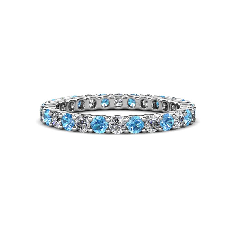 Joyce 2.70 mm Blue Topaz and Lab Grown Diamond Eternity Band 