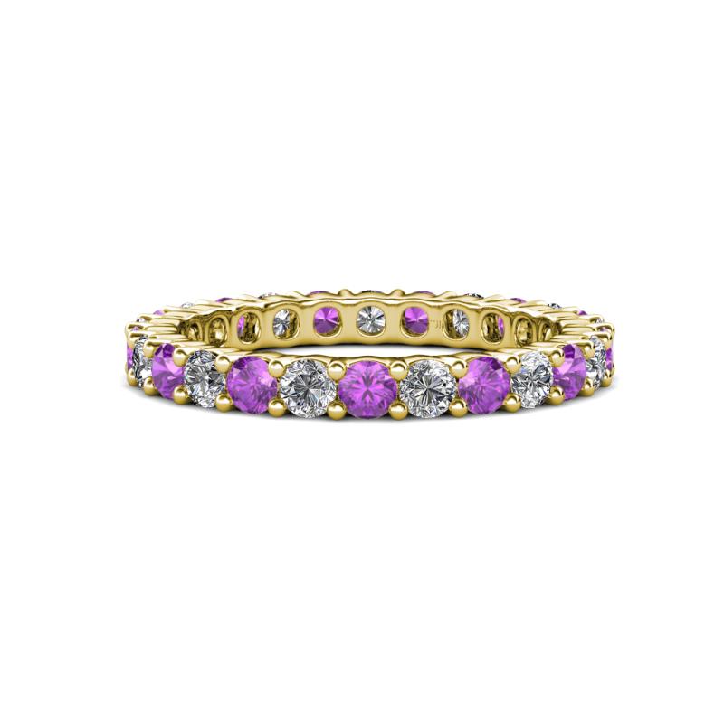 Joyce 3.00 mm Amethyst and Lab Grown Diamond Eternity Band 