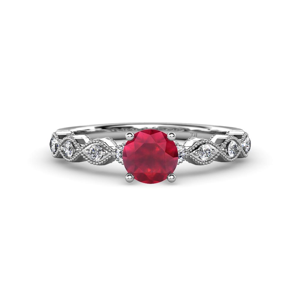 Amaira Ruby and Diamond Engagement Ring 