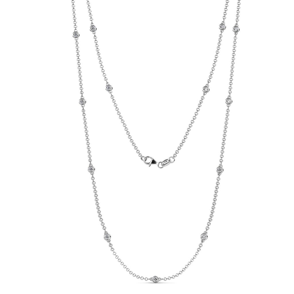 Lien (13 Stn/2.3mm) Lab Grown Diamond on Cable Necklace 