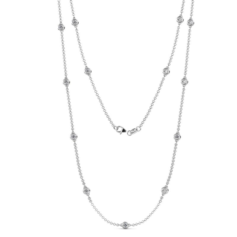 Lien (13 Stn/3mm) Lab Grown Diamond on Cable Necklace 