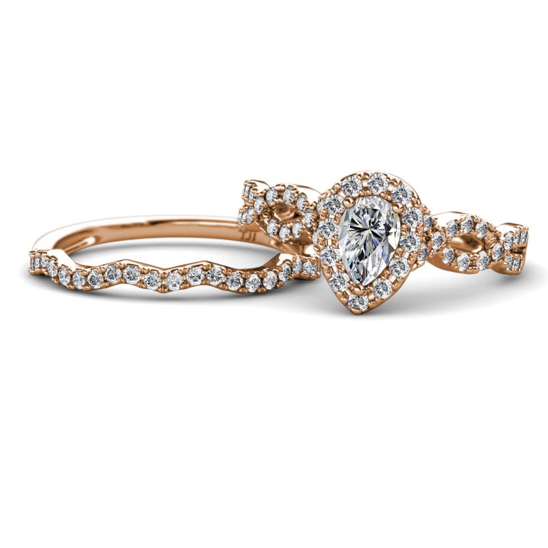 Susan Prima Diamond Halo Bridal Set Ring 