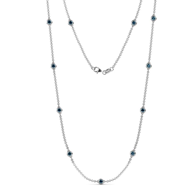 Asta (11 Stn/3.4mm) Blue Diamond on Cable Necklace 