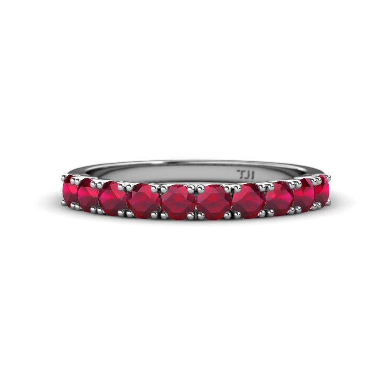 Emlynn 3.00 mm Ruby 10 Stone Wedding Band 