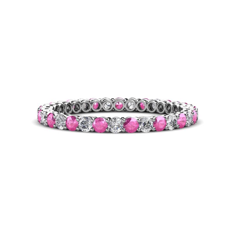 Tiffany 2.00 mm Pink Sapphire and Lab Grown Diamond Eternity Band 