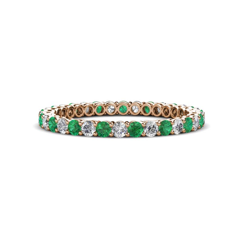 Tiffany 2.00 mm Emerald and Lab Grown Diamond Eternity Band 