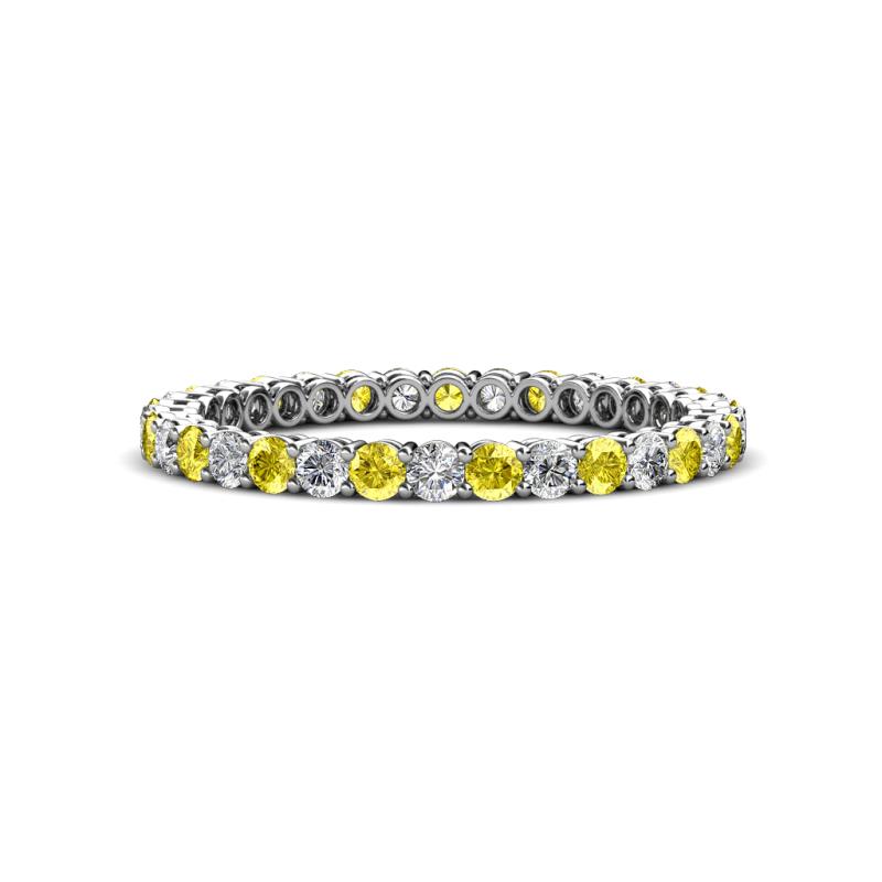 Tiffany 2.00 mm Yellow Sapphire and Lab Grown Diamond Eternity Band 