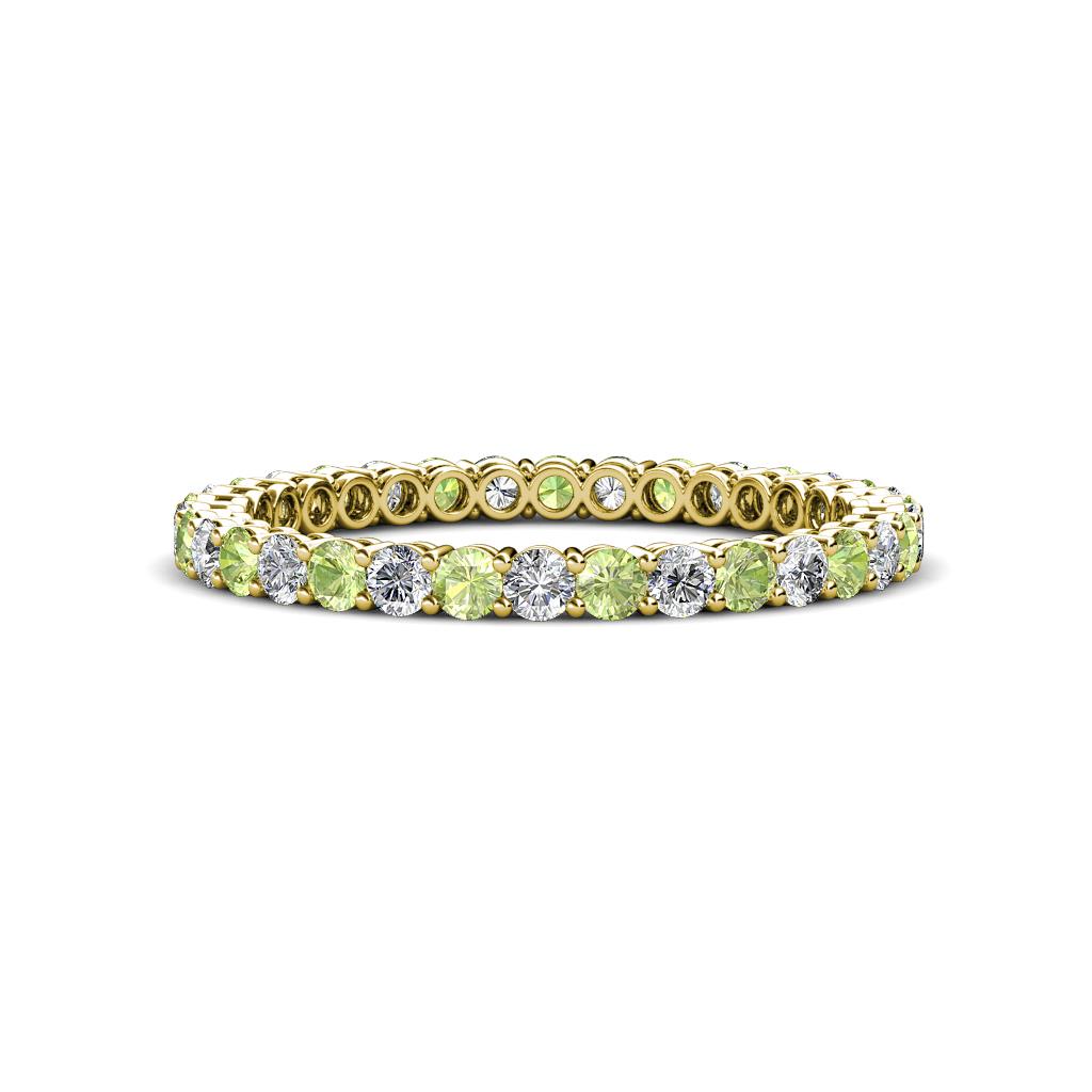 Tiffany 2.00 mm Peridot and Lab Grown Diamond Eternity Band 