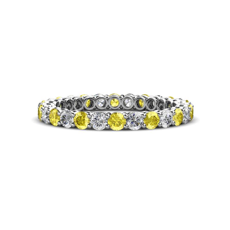Tiffany 2.40 mm Yellow Sapphire and Lab Grown Diamond Eternity Band 