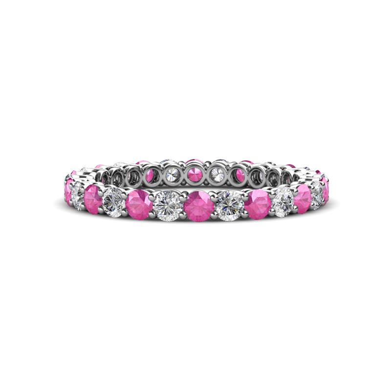 Tiffany 2.40 mm Pink Sapphire and Lab Grown Diamond Eternity Band 