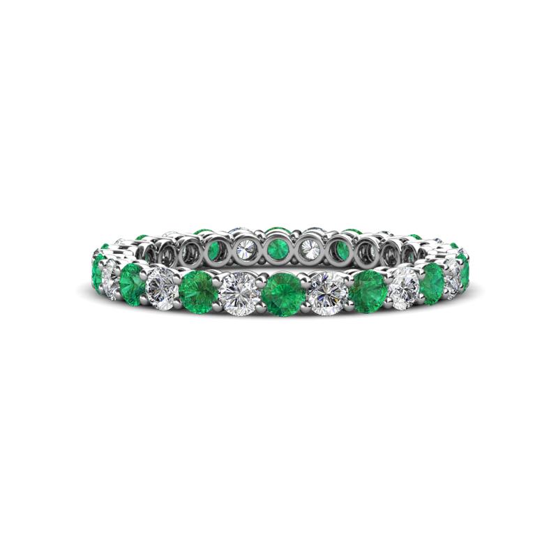 Tiffany 2.40 mm Emerald and Lab Grown Diamond Eternity Band 
