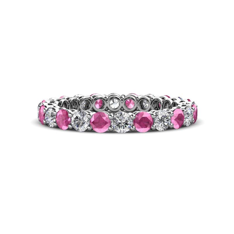 Tiffany 2.80 mm Pink Sapphire and Lab Grown Diamond Eternity Band 