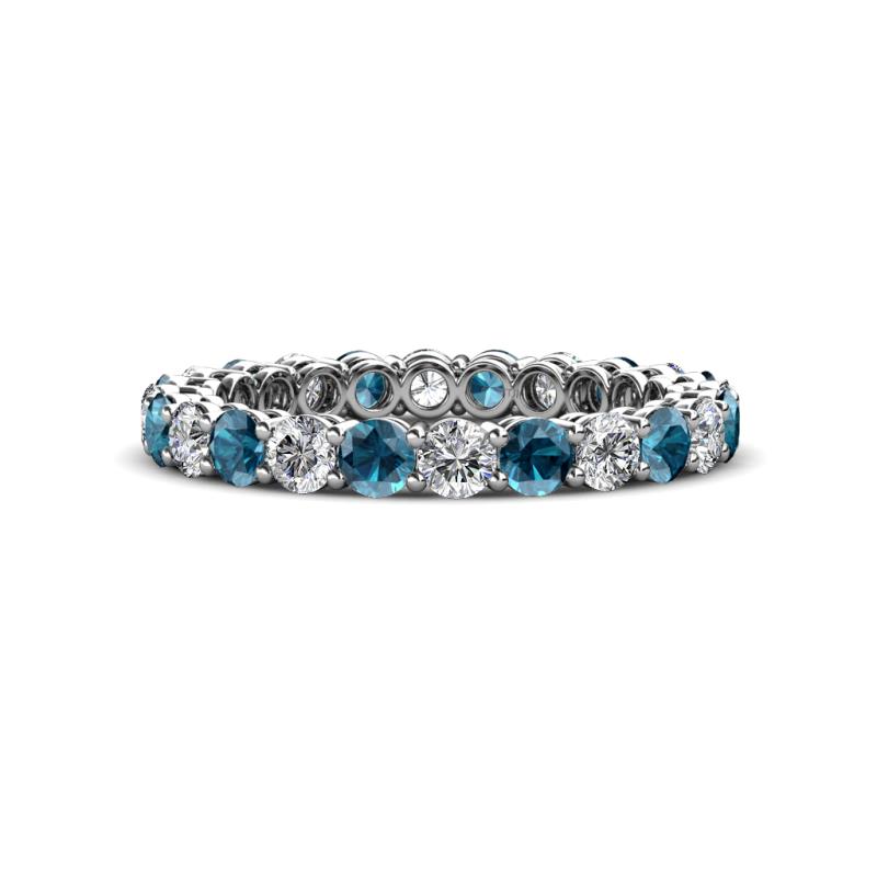 Tiffany 2.80 mm Blue and White Lab Grown Diamond Eternity Band 