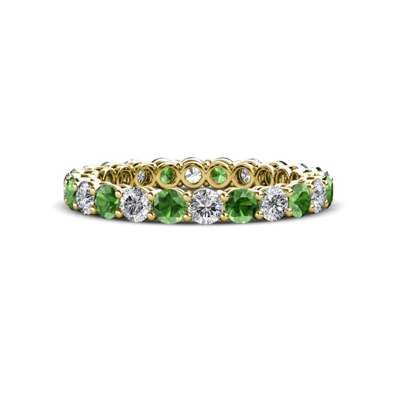 Tiffany 2.80 mm Green Garnet and Lab Grown Diamond Eternity Band 