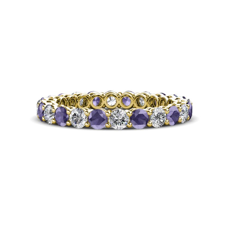 Tiffany 2.80 mm Iolite and Lab Grown Diamond Eternity Band 