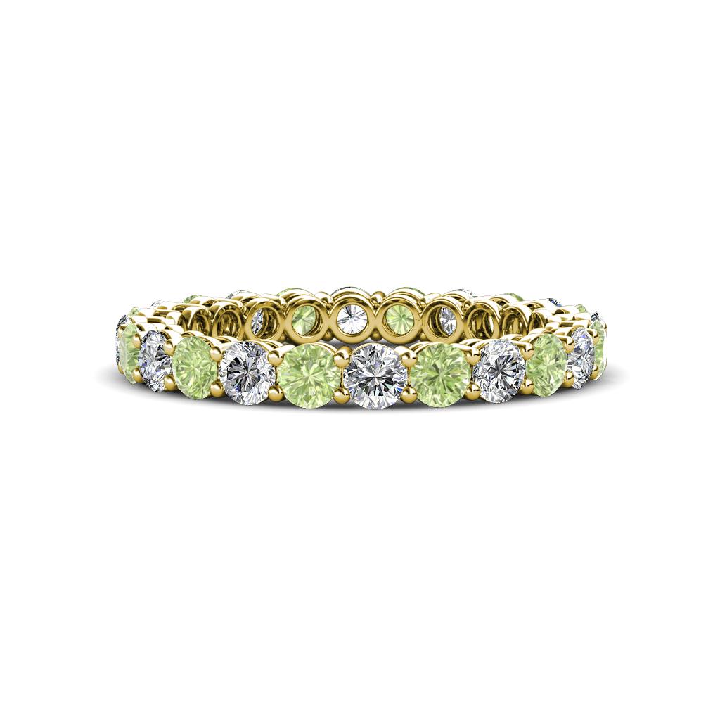 Tiffany 2.80 mm Peridot and Lab Grown Diamond Eternity Band 