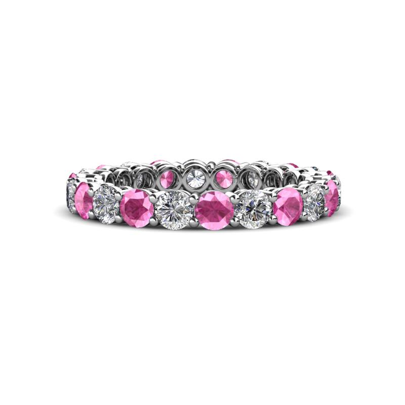 Tiffany 3.00 mm Pink Sapphire and Lab Grown Diamond Eternity Band 