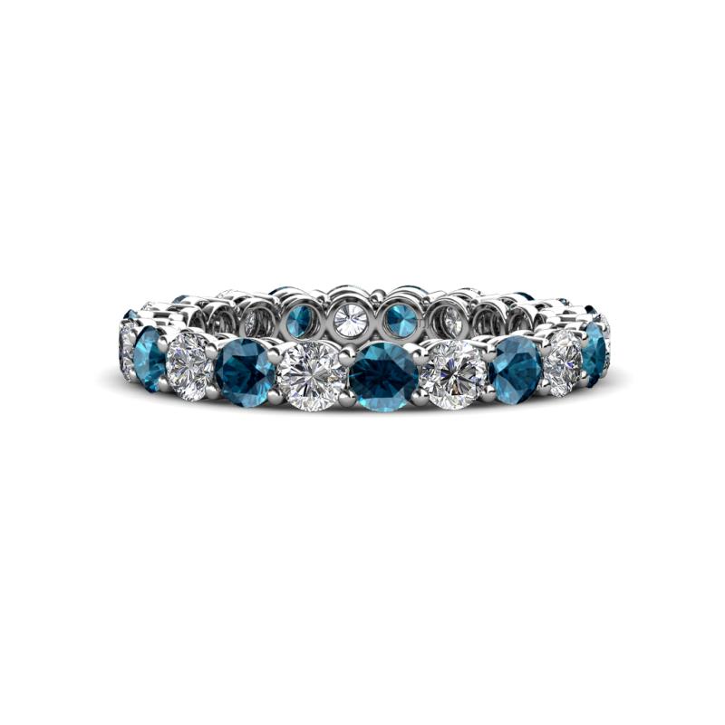 Tiffany 3.00 mm Blue and White Lab Grown Diamond Eternity Band 